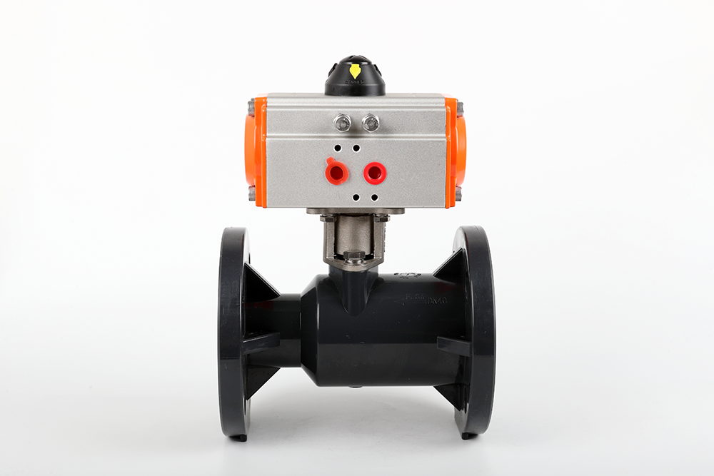 江岸气动法兰一体球阀